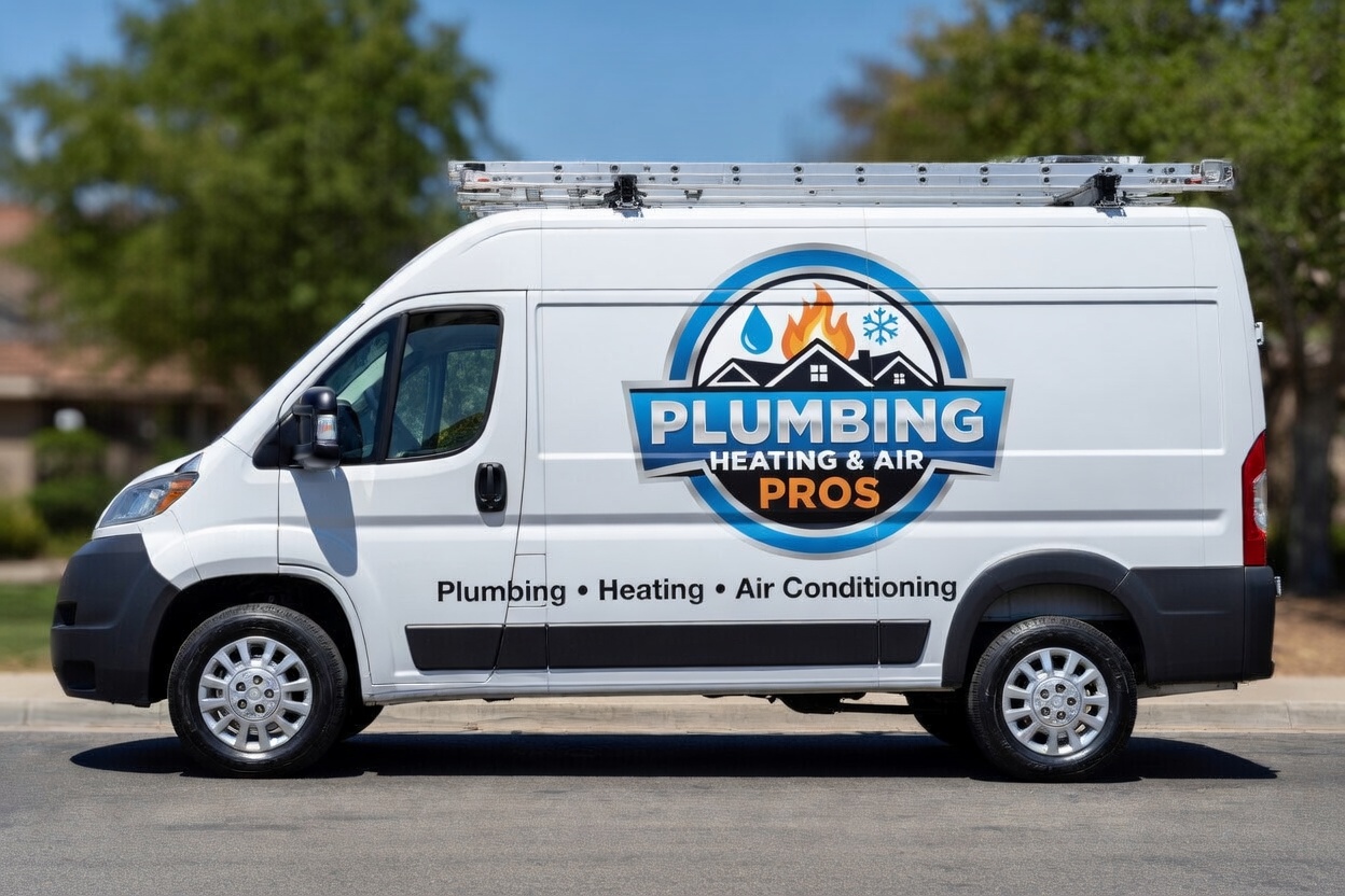 Local plumbing heating and air service van serving Walnut