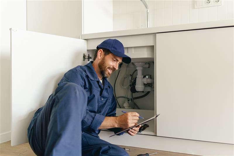 Residential plumber providing service in a Walnut home